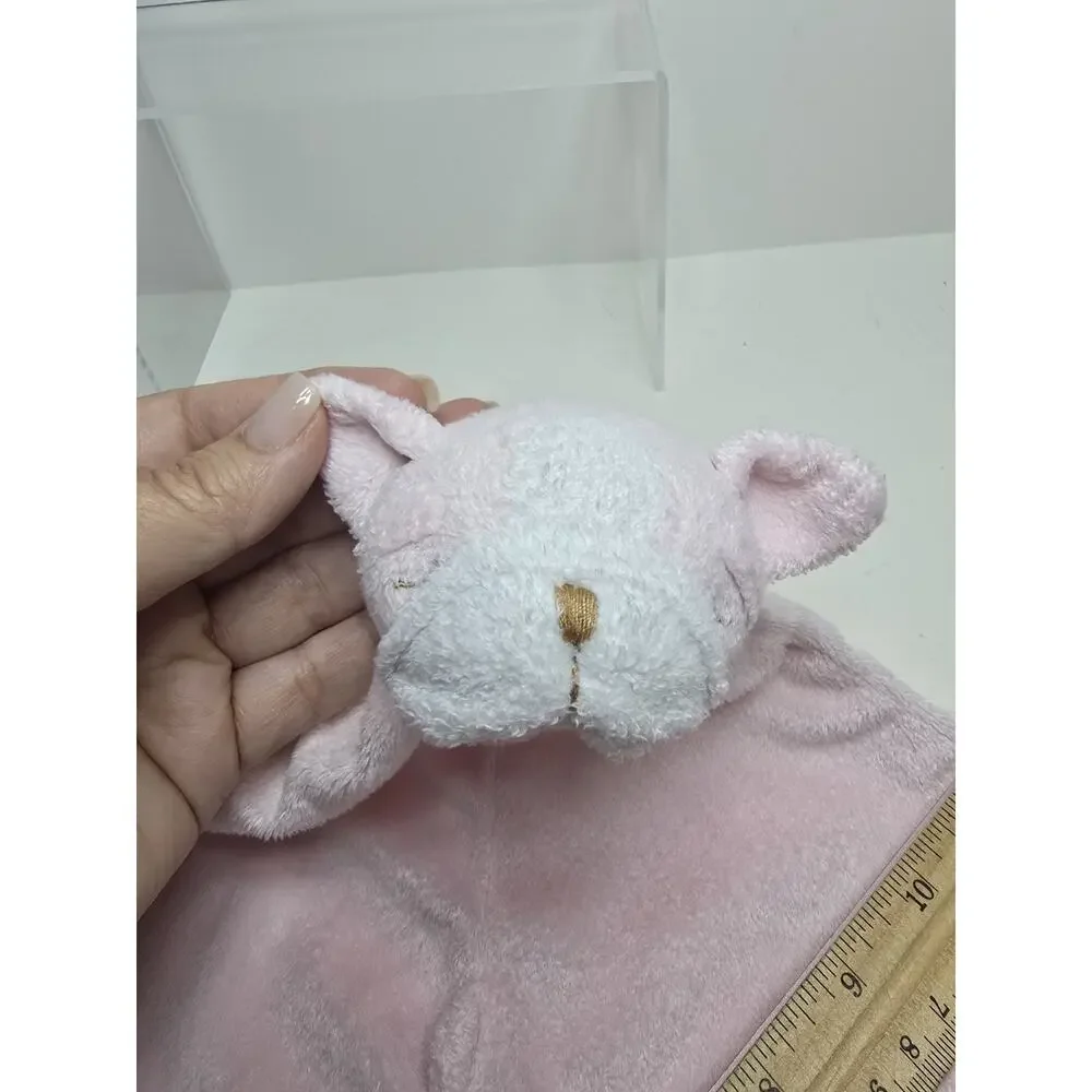 Angel Dear Bulldog Puppy Dog Pink Lovey Baby Security Blanket Plush Knot Corners